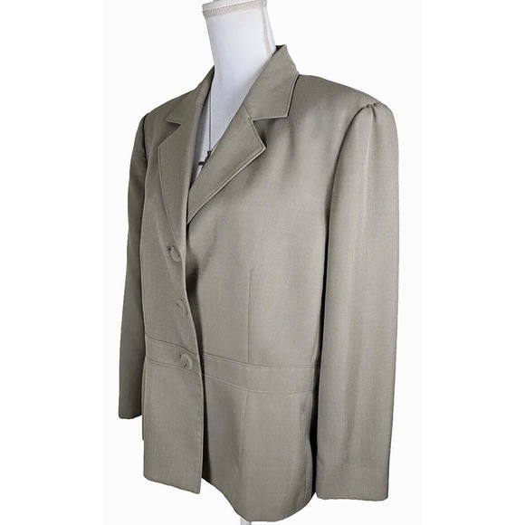 Kasper ~Woman Size 18~ Gray/Khaki Blazer Suit Jacket Business Office Wear. - Picture 4 of 12